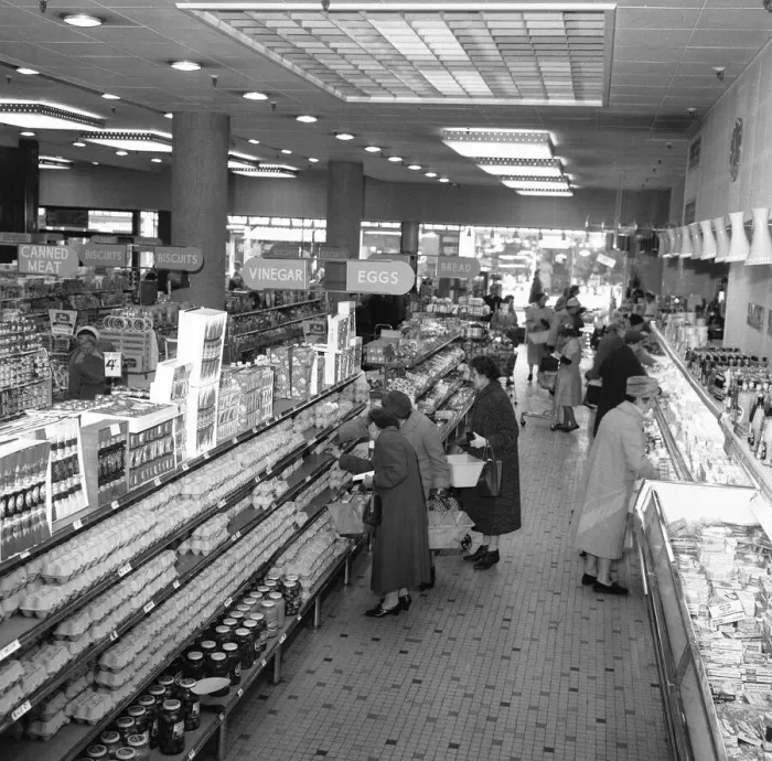 Framed Print : House wives seen here at the Bexley Heath Co-Op supermarket doing the weekly Framed Print : House wives seen here at the Bexley Heath Co-Op supermarket doing the weekly