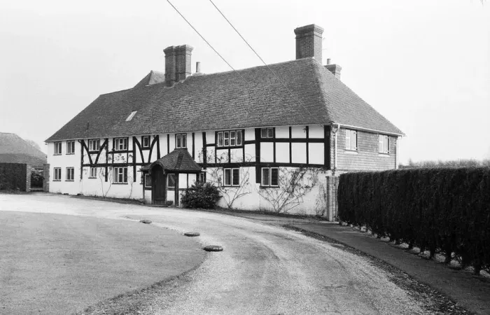 Framed Print : One of the houses belonging to Freddie Laker, pictured on the day that Laker Airways went
