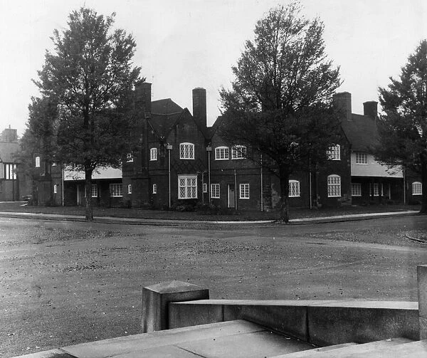 Houses at the corner of Queen Mary Drive and The Causeway, Port Sunlight, Merseyside