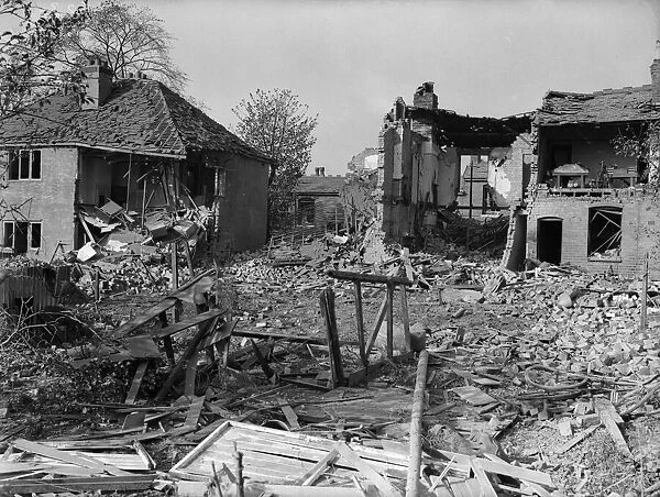 Houses in Kings Heath, Birmingham, damaged following a raid on the city. 28th August 1940