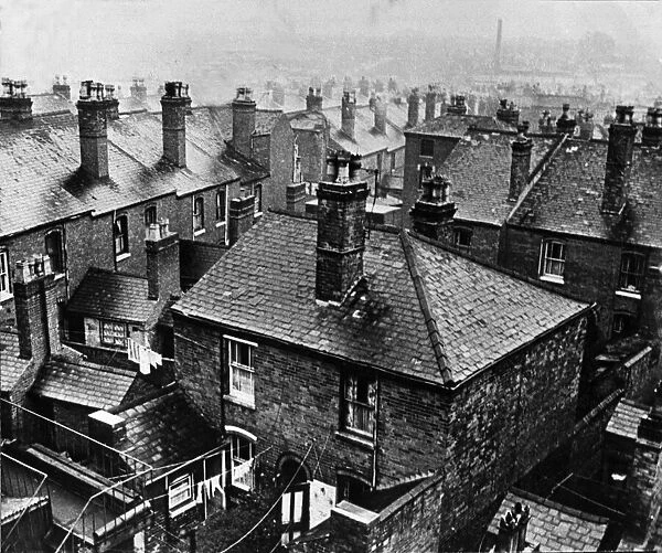 Housing in Birmingham - overhead view of 1930s housing Picture shows an