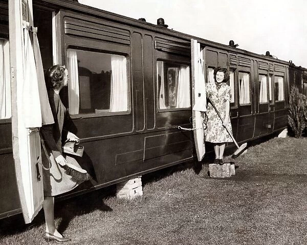 Housing February 1948 Twenty four disused coaches are being converted into mordern