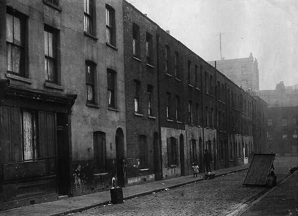 Housing Slums, residential street England Manchester circa 1950