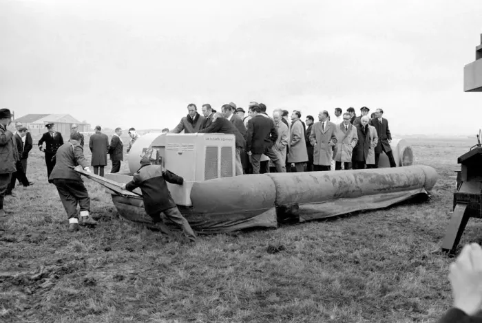 Framed Print : A hoverplatform was demonstrated at Heathrow, as a possible means of moving disabled