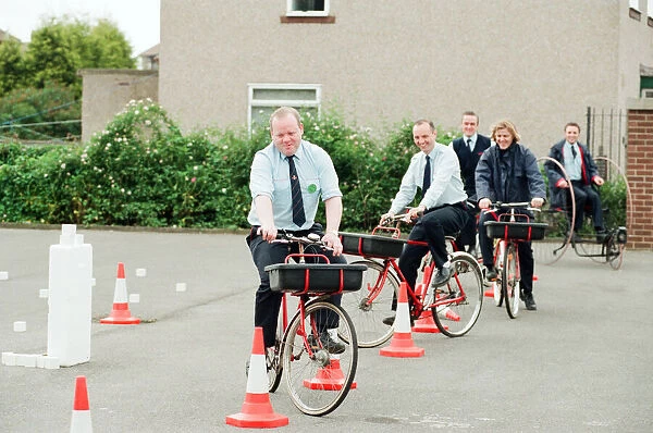 Hovis National Bike Week, 13th June 1995. Local postmen show how it is done