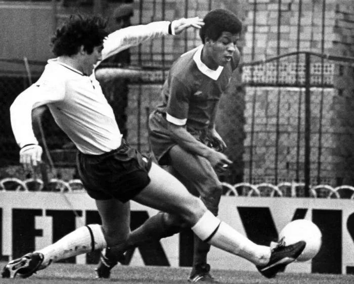 Framed Print : Howard Gayle playing for Liverpool. Tottenham Hotspur v Liverpool, League Division One Framed Print : Howard Gayle playing for Liverpool. Tottenham Hotspur v Liverpool, League Division One