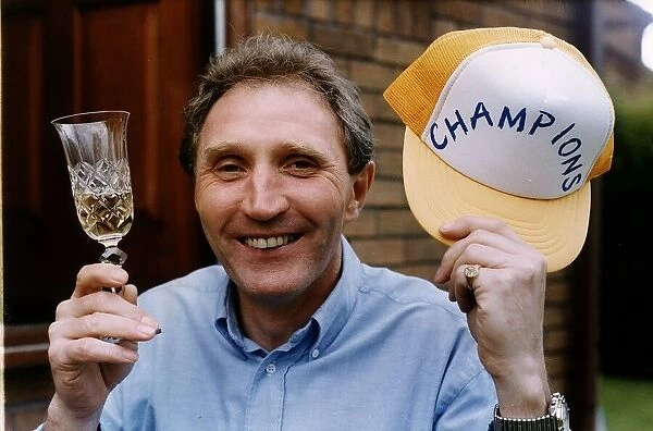 Howard Wilkinson Football Manager of Leeds United FC celebrates his side win of