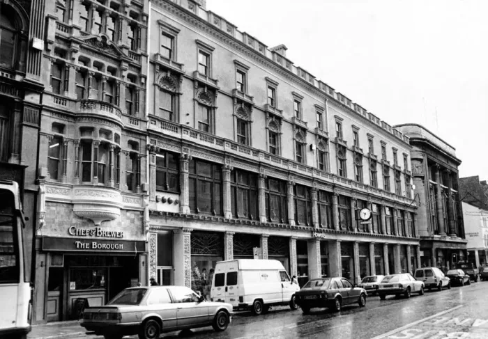 Framed Print : Howells department store pictured with its refurbished frontage. November 1987 Framed Print : Howells department store pictured with its refurbished frontage. November 1987
