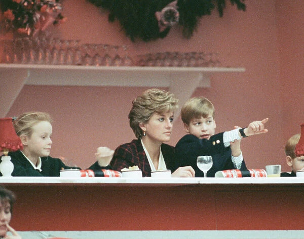 HRH Princess Diana, The Princess of Wales, with her sons Prince William and Prince Harry