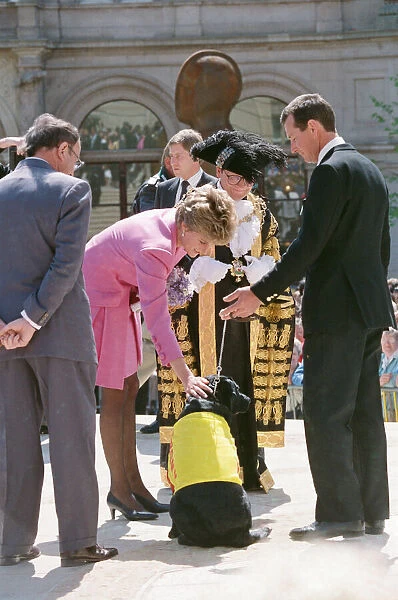 HRH Princess Diana, The Princess of Wales, meets the people of Birmingham, Midlands