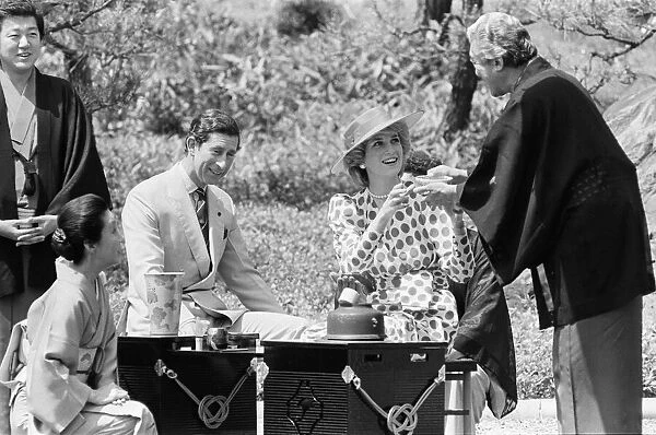 HRH Princess Diana, The Princess of Wales, and Prince Charles at a traditional tea