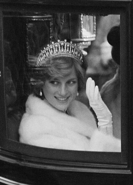 HRH Princess Diana, The Princess of Wales, attends the State Opening of Parliament