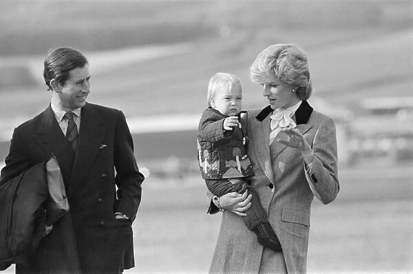 HRH Princess Diana, The Princess of Wales, holds her son Prince William