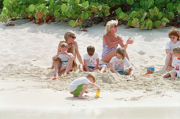 HRH Princess Diana, The Princess of Wales and her children Prince William