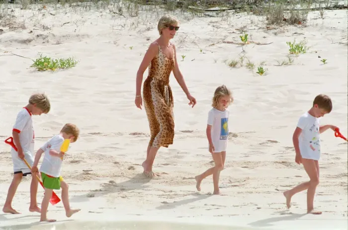 Framed Print : HRH Princess Diana, The Princess of Wales and her children Prince William