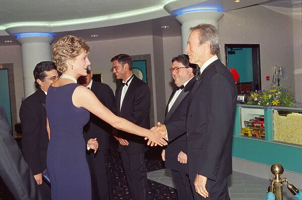 HRH The Princess of Wales, Princess Diana, at the new Warner West End Cinema in Leicester