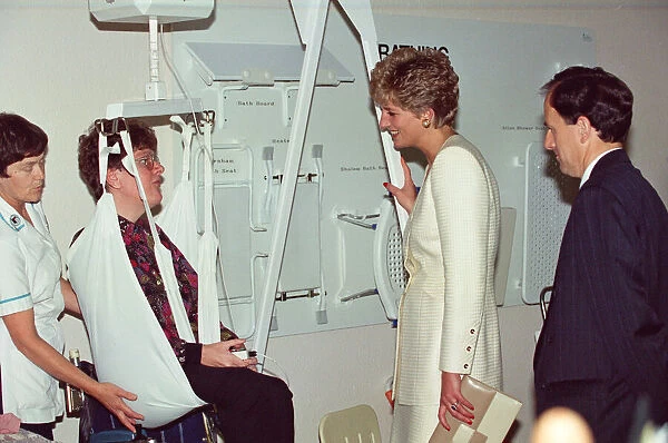 HRH The Princess of Wales, Princess Diana, visits Papworth Hospital, Cambridge