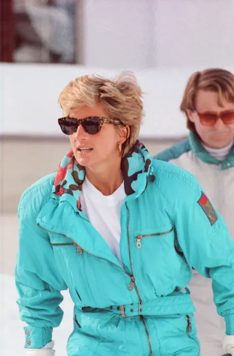 Framed Print : HRH The Princess of Wales, Princess Diana, enjoys a ski holiday in Lech, Austria