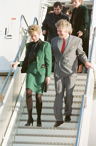 HRH The Princess of Wales, Princess Diana, with Virgin Atlantic CEO Richard Branson