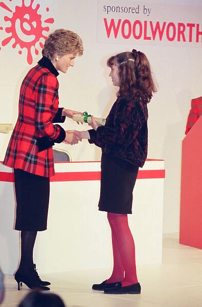 HRH The Princess of Wales, Princess Diana, attends and presents awards at the Barnado