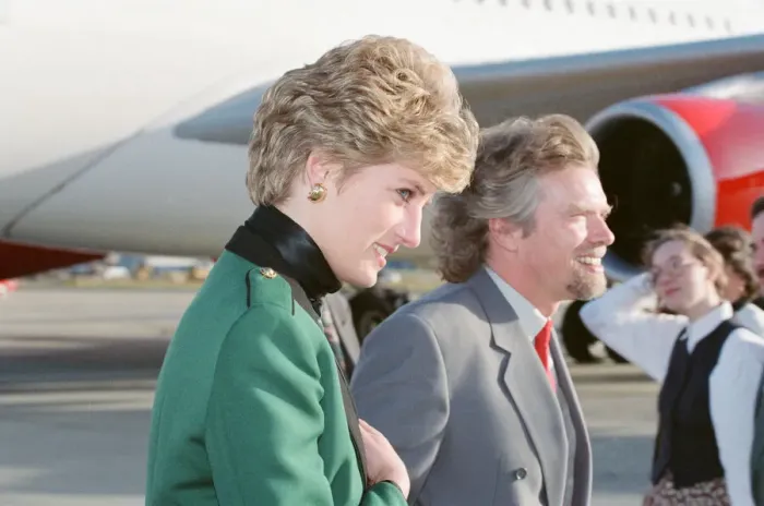 Framed Print : HRH The Princess of Wales, Princess Diana, with Virgin Atlantic CEO Richard Branson Framed Print : HRH The Princess of Wales, Princess Diana, with Virgin Atlantic CEO Richard Branson