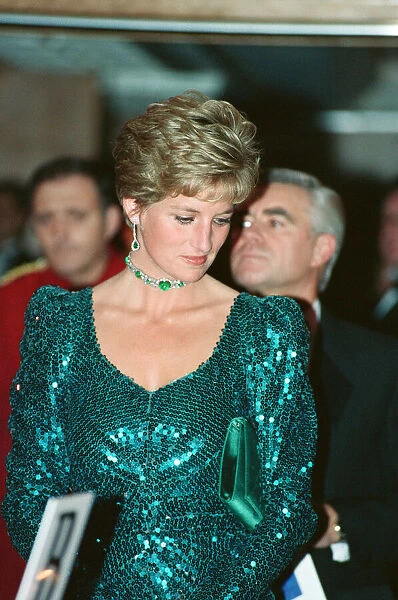 HRH The Princess of Wales, Princess Diana, attends the Diamond Ball in aid of