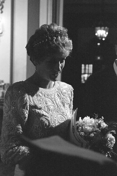HRH The Princess of Wales, Princess Diana, at Covent Garden, London, April 1992