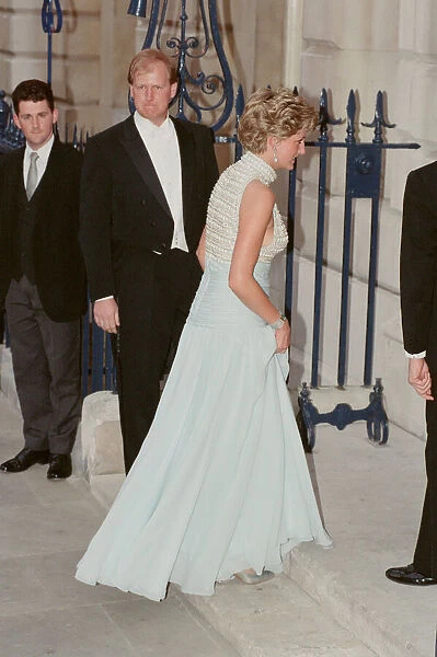 HRH The Princess of Wales, Princess Diana, arrives at Spencer House in London in a