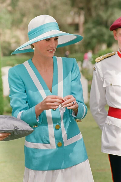 HRH The Princess of Wales, Princess Diana, visits the Heliopolis War Cemetery in