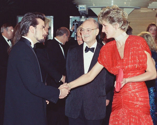 HRH The Princess of Wales, Princess Diana, attends the Odeon Leicester Square premiere of