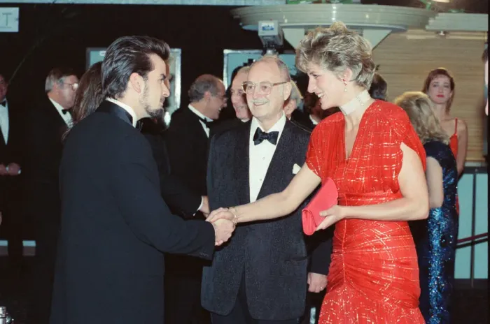 Framed Print : HRH The Princess of Wales, Princess Diana, attends the Odeon Leicester Square premiere of