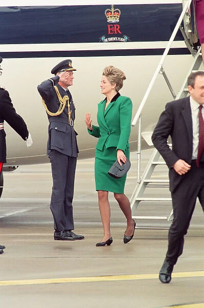 HRH The Princess of Wales, Princess Diana, arrives in Yorkshire today on the The Queens