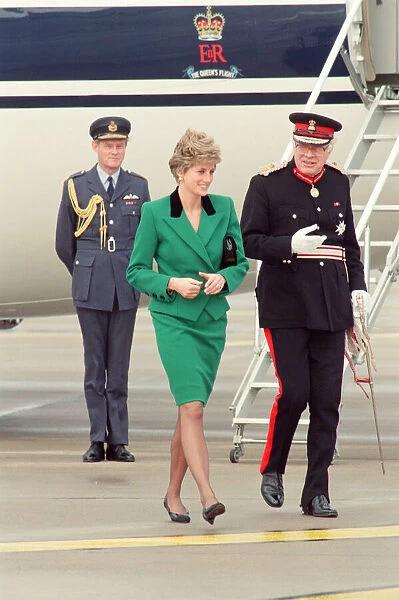 HRH The Princess of Wales, Princess Diana, arrives in Yorkshire today on the The Queens