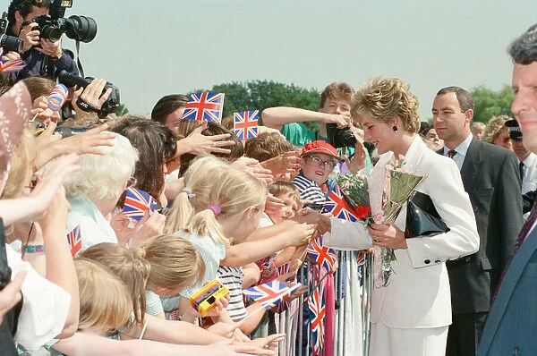 HRH The Princess of Wales, Princess Diana, during her visit to Manchester, England