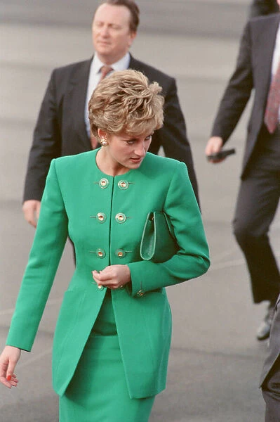 HRH The Princess of Wales, Princess Diana, arrives in Paris, France