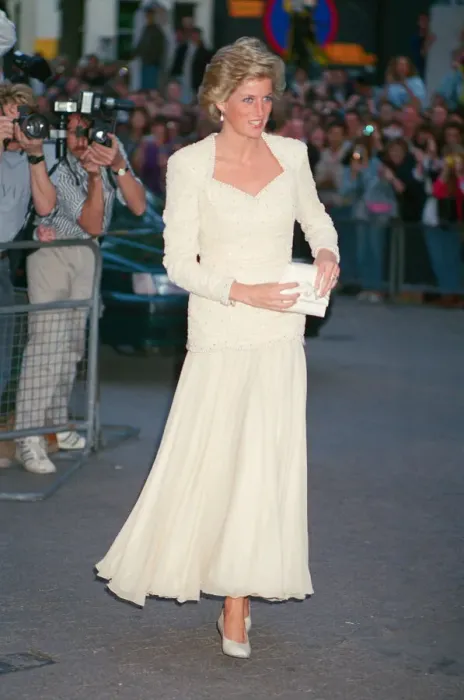 Framed Print : HRH The Princess of Wales, Princess Diana, attends the film premiere of Back To
