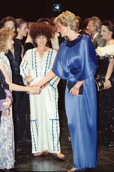 HRH The Princess of Wales, Princess Diana, attends the First Night of the English