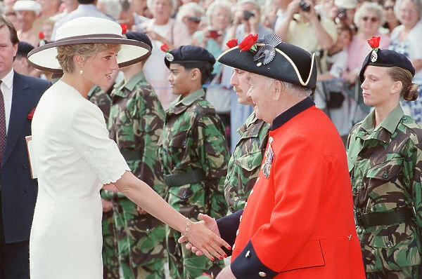 HRH The Princess of Wales, Princess Diana, at Portsmouth for a ceremony celebrating