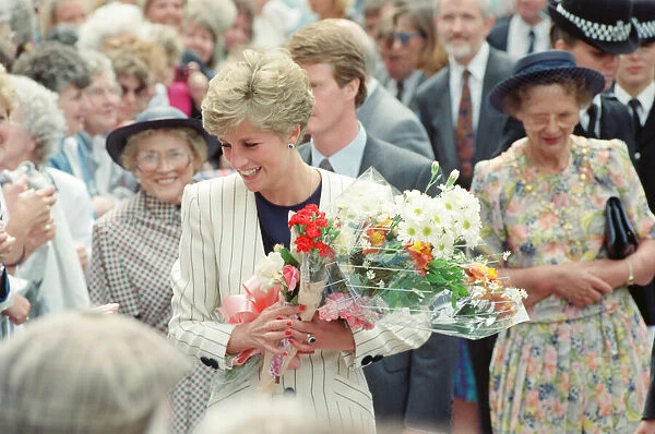 HRH The Princess of Wales, Princess Diana, on a walkabout in Sheffield and Rotherham