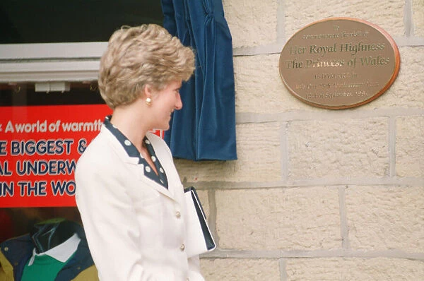 HRH The Princess of Wales, Princess Diana, visits the thermal clothing expert company