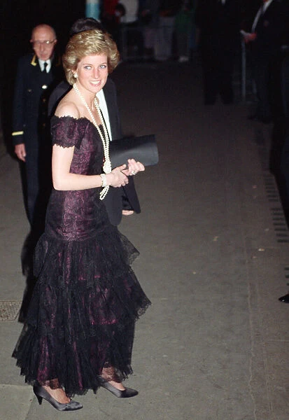 HRH The Princess of Wales, Princess Diana, arrives at The London Coliseum for a