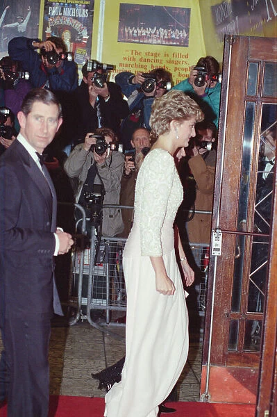 HRH The Princess of Wales, Princess Diana, with her husband Prince Charles arrive at The