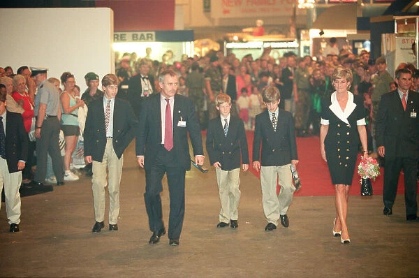 HRH The Princess of Wales, Princess Diana arrives at Earls Court for The Royal Tournament