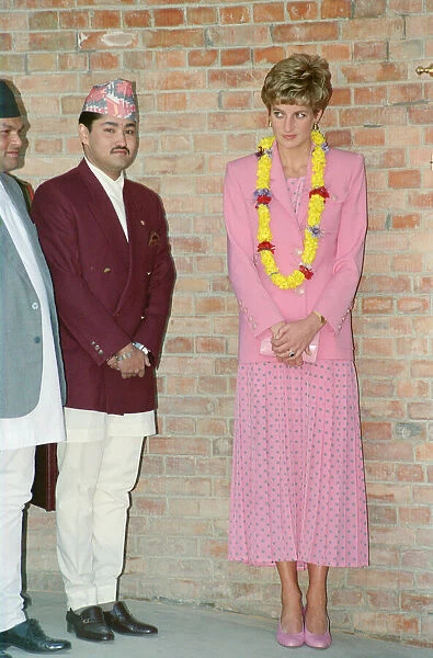 HRH The Princess of Wales, Princess Diana, in Nepal. The Princess visited