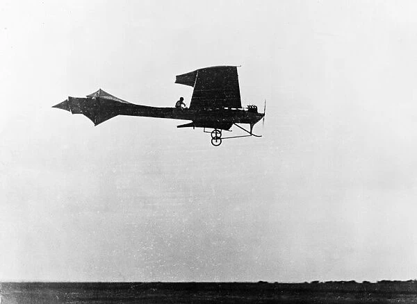 Hubert Latham in his 'Antionette'aeroplane attempting to fly across