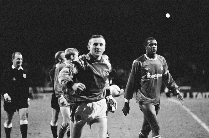 Framed Print : Huddersfield 2-1 Bury, Division 3 League match at Leeds Road, Saturday 22nd December 1990 Framed Print : Huddersfield 2-1 Bury, Division 3 League match at Leeds Road, Saturday 22nd December 1990