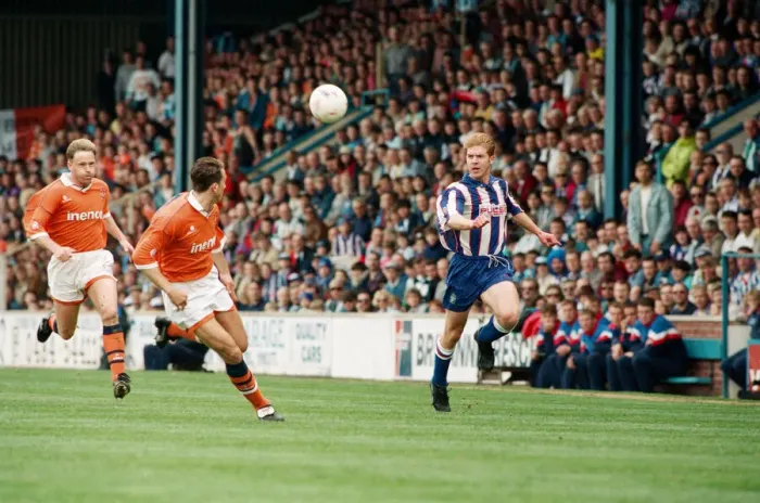 Framed Print : Huddersfield Town F. Cs final Leeds Road game. Match played against Blackpool Framed Print : Huddersfield Town F. Cs final Leeds Road game. Match played against Blackpool