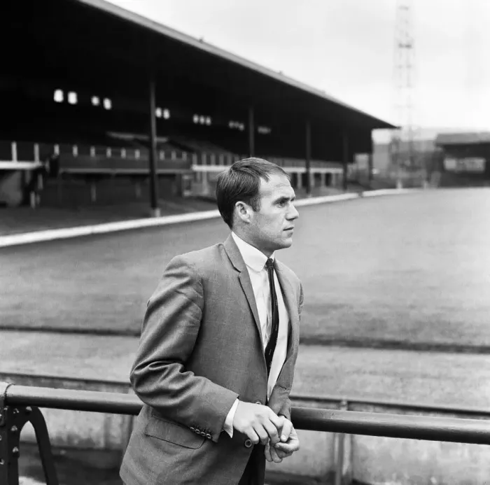 Framed Print : Huddersfield town footballer Ray Wilson looking at the ground at Leeds Road before his Framed Print : Huddersfield town footballer Ray Wilson looking at the ground at Leeds Road before his