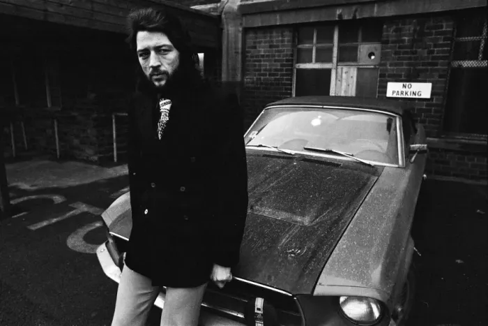 Framed Print : Huddersfield Town Frank Worthington with his Mustang car outside his team Framed Print : Huddersfield Town Frank Worthington with his Mustang car outside his team