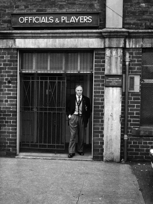 Framed Print : Huddersfield Town manager Bill Shankly at the clubs ground for a training session Framed Print : Huddersfield Town manager Bill Shankly at the clubs ground for a training session